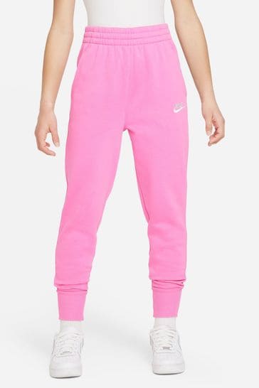 Nike Pink Club Fleece HighWaisted Fitted Joggers