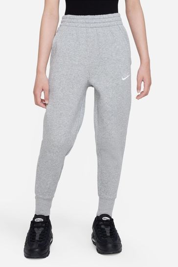 Pantalón de chándal gris ajustado de forro polar de cintura alta de Nike Club
