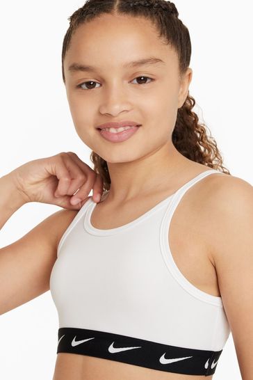 Buy Nike White DriFIT Logo One Sports Bra from Next Luxembourg