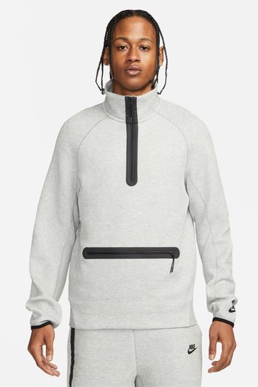Buy Nike Grey Tech Fleece Half Zip Sweatshirt from Next Malta