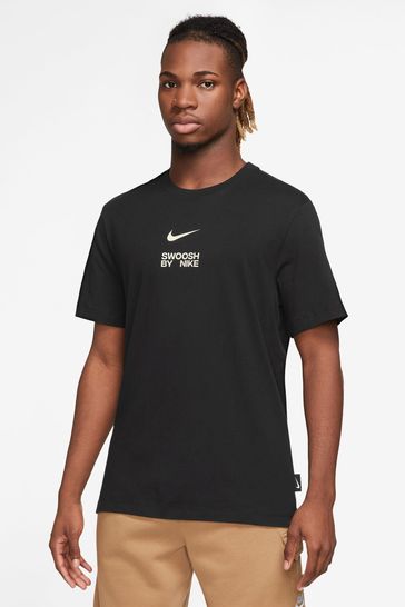 Nike black cotton t shirt 2025