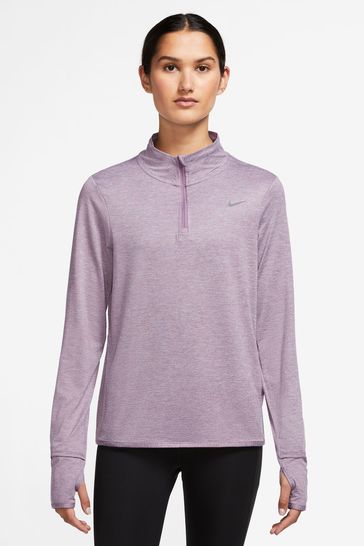 Nike Purple Swift Element Dri-FIT UV Half Zip Running Top