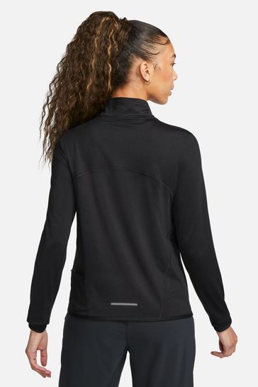 Nike running element half zip long sleeve top in black deals