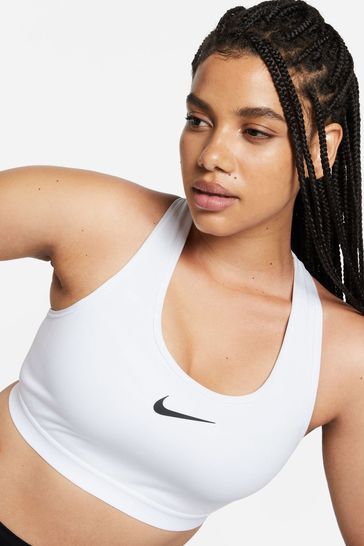 Buy Nike White Swoosh High Support Sports Bra from Next Italy