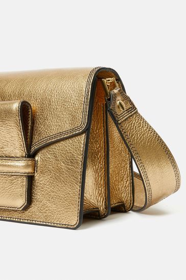 Leather gold outlet bag