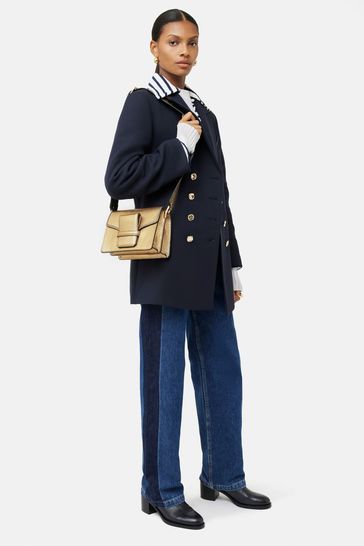 Jigsaw Gold Ada Leather Cross Body Bag