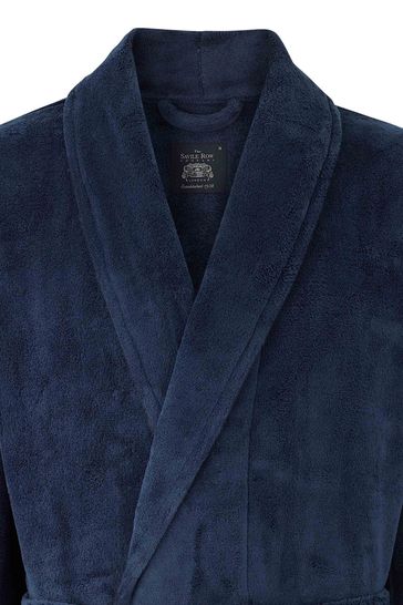 navy fleece dressing gown