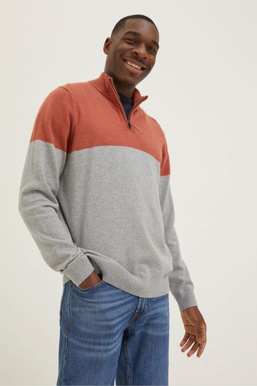 Buy FatFace Orange Braunton Yoke Striped Jumper from Next Austria