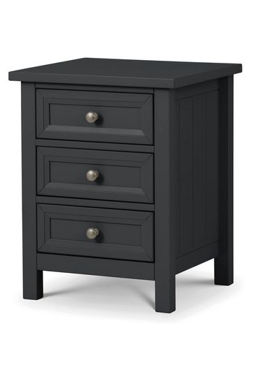 Julian Bowen Anthracite Maine 3 Drawer Bedside Table