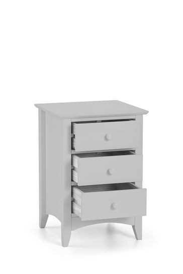 Julian Bowen Dove Grey Cameo 3 Drawer Bedside Table