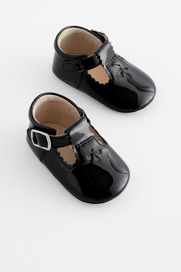 Black Baby T-Bar Shoes (0-24mths)