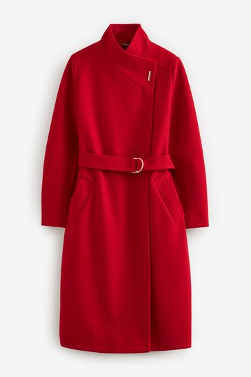 Red Funnel Neck Coat
