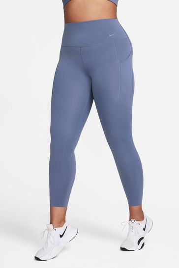 Nike Dark Blue Premium Universa Medium-Support High-Waisted 7/8 Leggings with Pockets