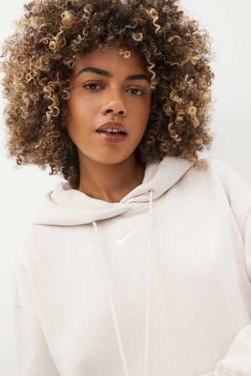 Nike Ivory Oversized Mini Swoosh Hoodie