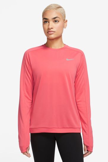 Buy Nike Coral Pink Dri FIT Crew Neck Running Top from Next Netherlands
