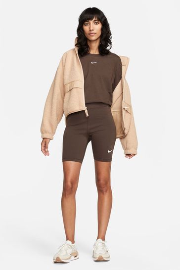 Buy Nike Brown Sportswear High Waisted 8 Cycling Shorts from Next