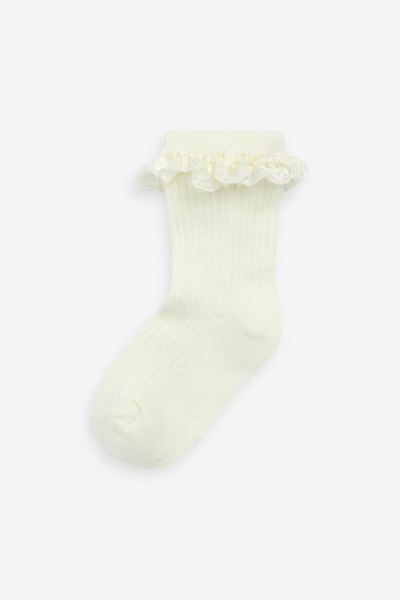 Baby socks with lace trim shop