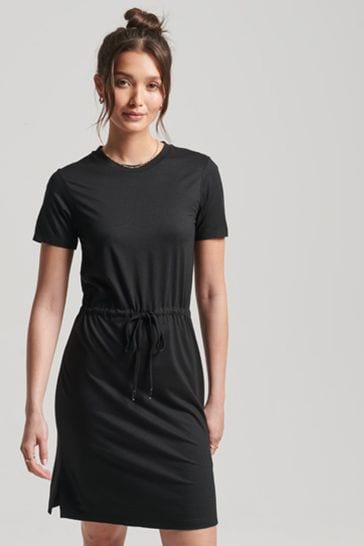 Drawstring black dress hotsell