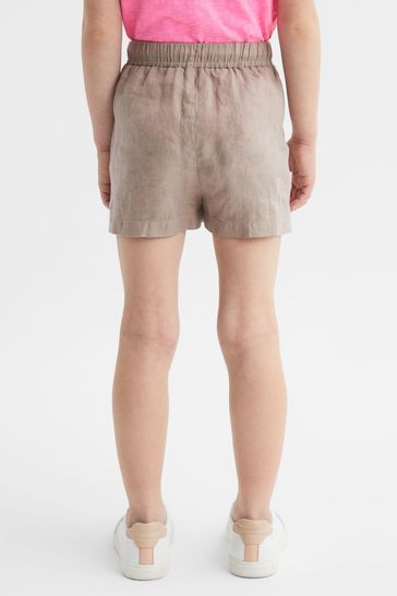 Buy Reiss Mink Cleo Junior Linen Drawstring Shorts from Next Italy