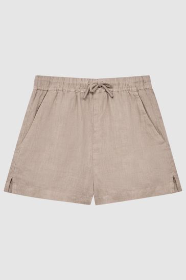 Buy Reiss Mink Cleo Senior Linen Drawstring Shorts from Next Germany