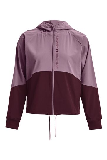 Under armour training woven colour block jacket in pink shop