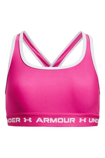 Buy Under Armour Pink Crossback Mid Solid Sports Bra from Next