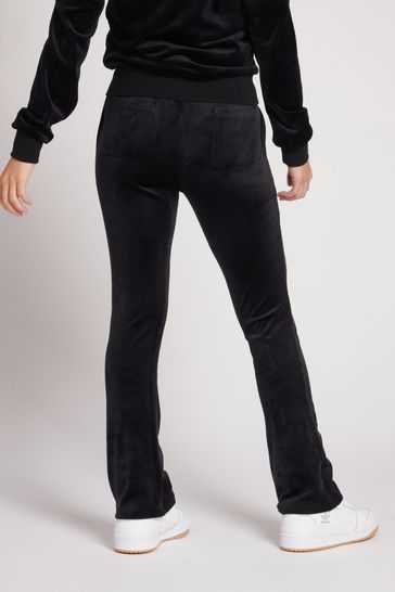 Juicy Couture Girls Black Velour Joggers