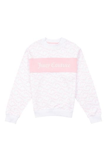 Juicy Couture Girls White Crew Neck Sweatshirt