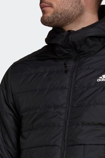 Adidas striped clearance jacket with hood