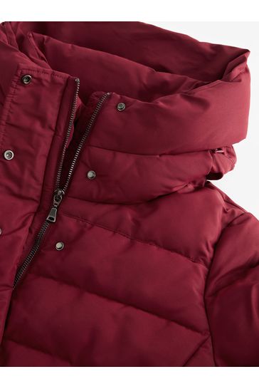 Deep Red Shower Resistant Padded Coat