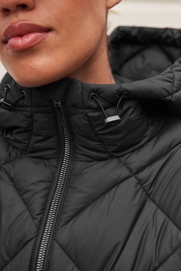 Ladies black cheap lightweight quilted jacket