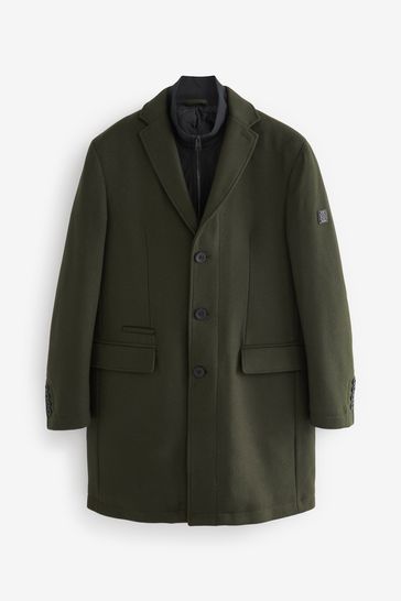 Green wool hot sale coat mens