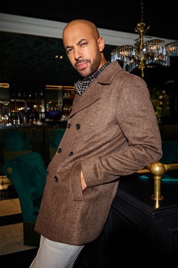 Herringbone peacoat mens deals