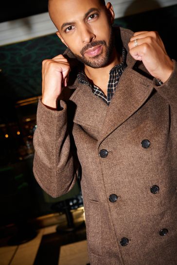 Herringbone peacoat online