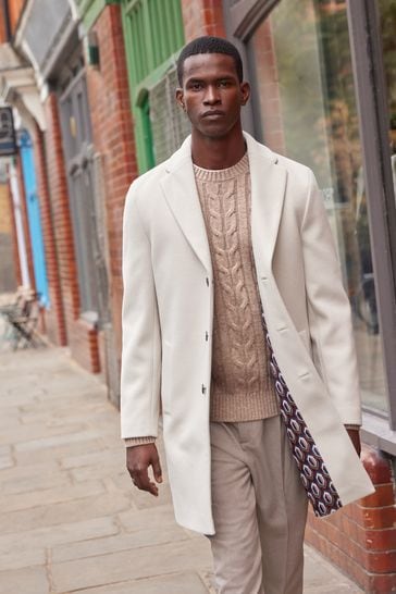 Cream coat mens discount