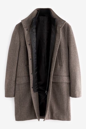 Funnel neck cheap top coat