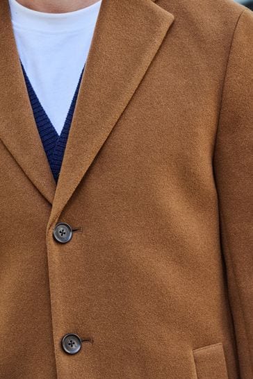 Buy Toffee Brown Epsom Overcoat from Next Saudi Arabia
