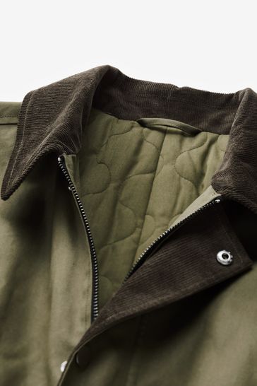 Green waxed canvas jacket sale