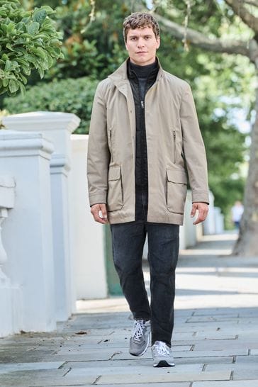 Buy Light Grey Shower Resistant Four Pocket Funnel Neck Coat from Next Estonia