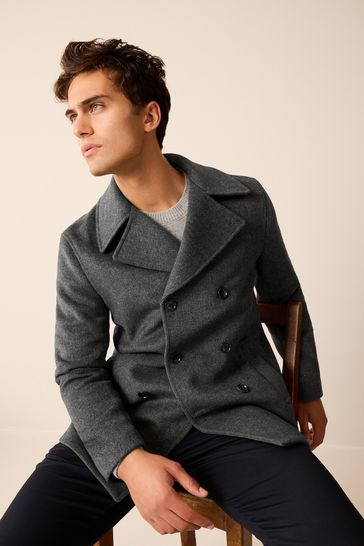 Mens charcoal peacoat new arrivals