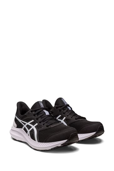 Asics black and white trainers shop