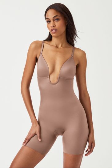 Buy SPANX® Medium Control Suit Your Fancy Low Back Plunge Mid Thigh Bodysuit  from Next Sweden