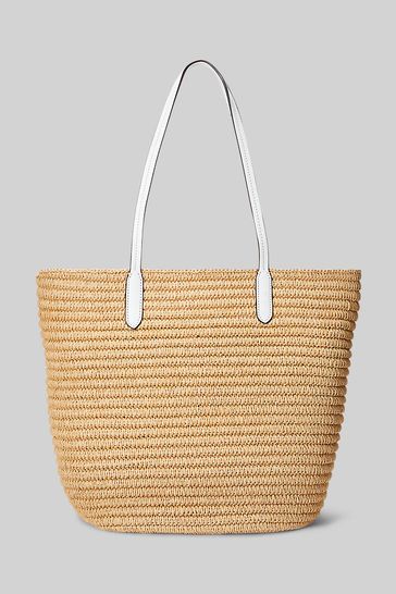 Ralph lauren straw online tote bag