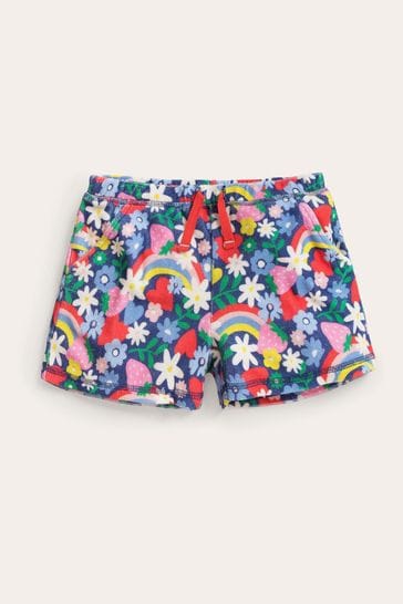 Boden Blue Printed Towelling Shorts
