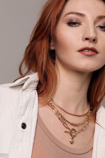 Chunky layered hotsell chain necklace