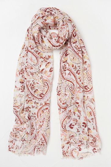 FatFace Natural Paisley Scarf