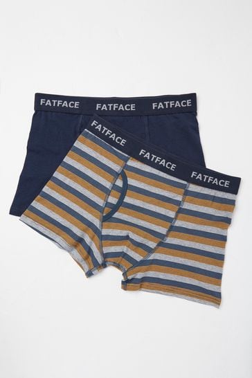 FatFace Blue Dorset Stripe Boxers 2 Pack