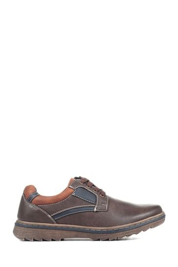 Pavers Brown Lace-Up Derby Shoes