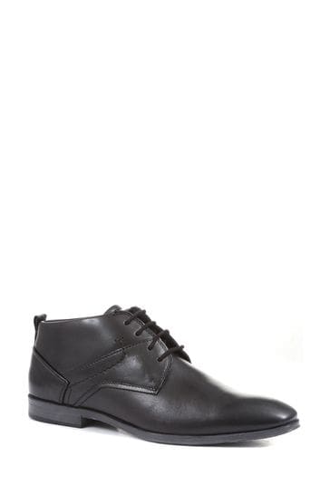 Buy Pavers Black Wide Fit Leather Chukka Boots from Next Singapore
