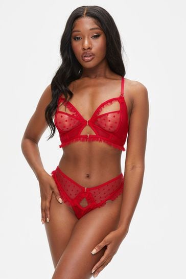 Buy Ann Summers Red Sweet Melody Spot Mesh Crotchless Set from